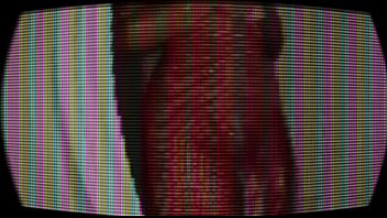 Lady in red with purple vibrator