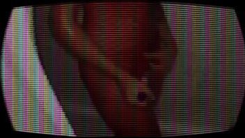 Lady in red with purple vibrator