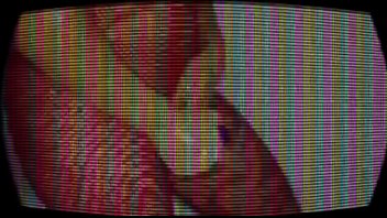 Lady in red with purple vibrator