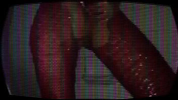 Lady in red with purple vibrator