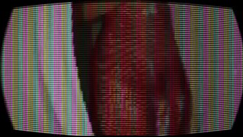 Lady in red with purple vibrator