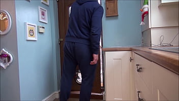 Nasty slut pounded in the kitchen and got her pussy filled with cum