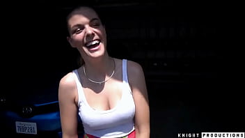 Girl next door gives sloppy blowjob