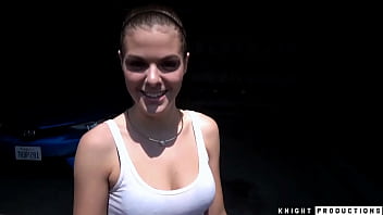 Girl next door gives sloppy blowjob