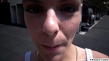 Girl next door gives sloppy blowjob