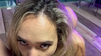 Incredible blowjob and masturbation in a spa room with a water bed