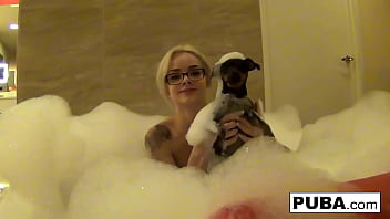 Hot blonde spreads her fat wet pussy