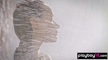 Petite brunette hottie showering her juicy shaved pussy Petite brunette hottie showering her juicy shaved pussy