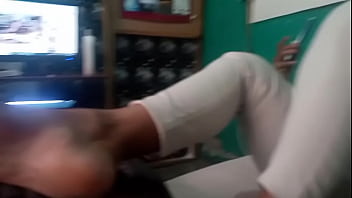 Stepmom was finishing cooking and i took her to the bedroom to suck her pussy