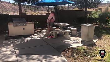 Curvy barbi got pink hair & bubble ass rome major cums on it