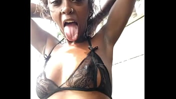 Outdoor public squirting pussy creampie