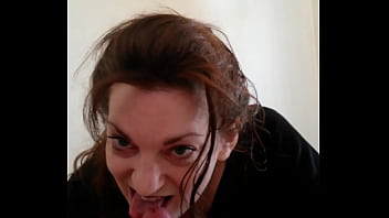 Raven blowjob and jerks guy off