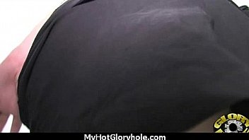Black chick blows & fucks cock on a naughty gloryhole 14