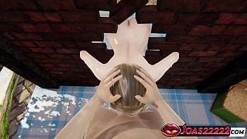 Seductive anime girl in dress at backyard – 3d hentai with titfuck handjob stroking gloryhole mouth close ups in honey select 2