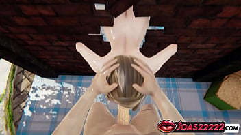 Seductive anime girl in dress at backyard – 3d hentai with titfuck handjob stroking gloryhole mouth close ups in honey select 2