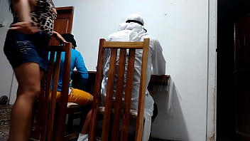 Sheikh's friend fucks waitress tableside forbidden sex in restaurant