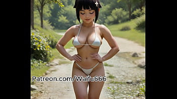 Hinata genin naruto vailando sexy en vikini