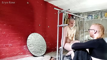 Bound in metal begging to cum