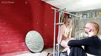 Bound in metal begging to cum