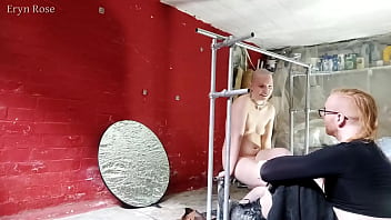 Bound in metal begging to cum