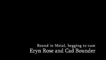 Bound in metal begging to cum