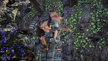 Lara croft awakens an ancient statue to obtain sperm for a ritual 3d hentai game