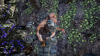 Lara croft awakens an ancient statue to obtain sperm for a ritual 3d hentai game