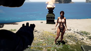 Lara croft awakens an ancient statue to obtain sperm for a ritual 3d hentai game