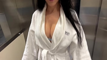 Chance meeting with my stepmom in the elevator led to hot