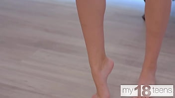 My18teens stunning girl alice murkovski plays with her pink pussy