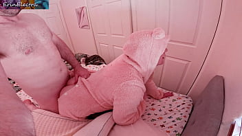 Stepbrother and stepsister playing around and having sex before trick or treating