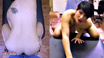 Skinny brunette hottie jae scott rides a cock in different deep positions