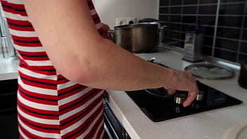 Mature cheating wife sucking cock in the kitchen