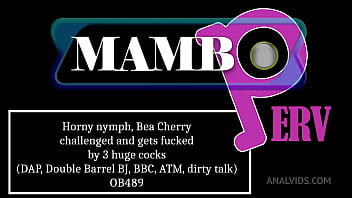 Horny nymph bea cherry challenged and gets fucked by 3 huge cocks dap double barrel bj bbc atm dirty talk ob489bi