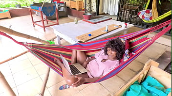 Lazy sunday on the flow gets caught mastrubating in her hammock