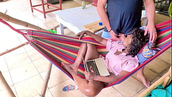 Lazy sunday on the flow gets caught mastrubating in her hammock