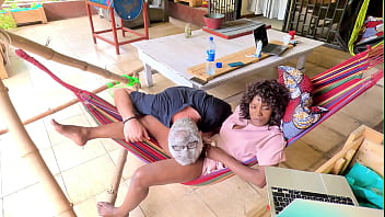 Lazy sunday on the flow gets caught mastrubating in her hammock