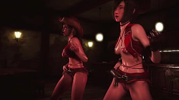 Toned hot tifa with yuffie entertain customers by dancing