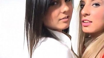 Shiny pvc lesbian nurses alicia and lisa getting it on