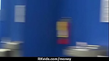 Slutty amateur babe is paid cash from some crazy public sex 14