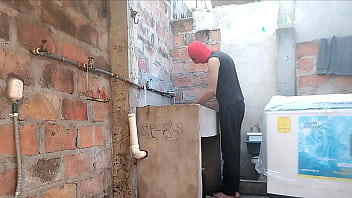 Neighbor with nothing on under her nightgown her pink pussy is visible