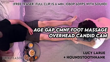 Age gap cmnf foot massage overhead candid cam