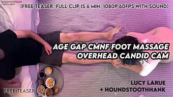 Age gap cmnf foot massage overhead candid cam