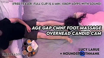 Age gap cmnf foot massage overhead candid cam