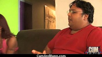 Black chick gets gangbanged by a group of white guys 19