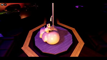 Biggest ass roblox white girl showing off poledancing