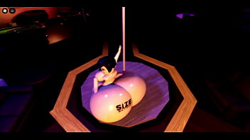 Biggest ass roblox white girl showing off poledancing