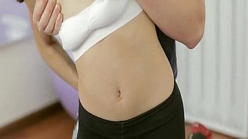 Stunning lustful european teenager yoga sex