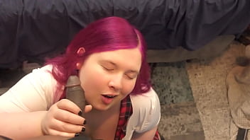 Tranny Chubby Tgirl Pinky Sucks And Gets Cumshot On Big Ass By Bbc Closeup thumbnail