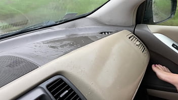 Crystal first pee and squirt in my car Crystal first pee and squirt in my car